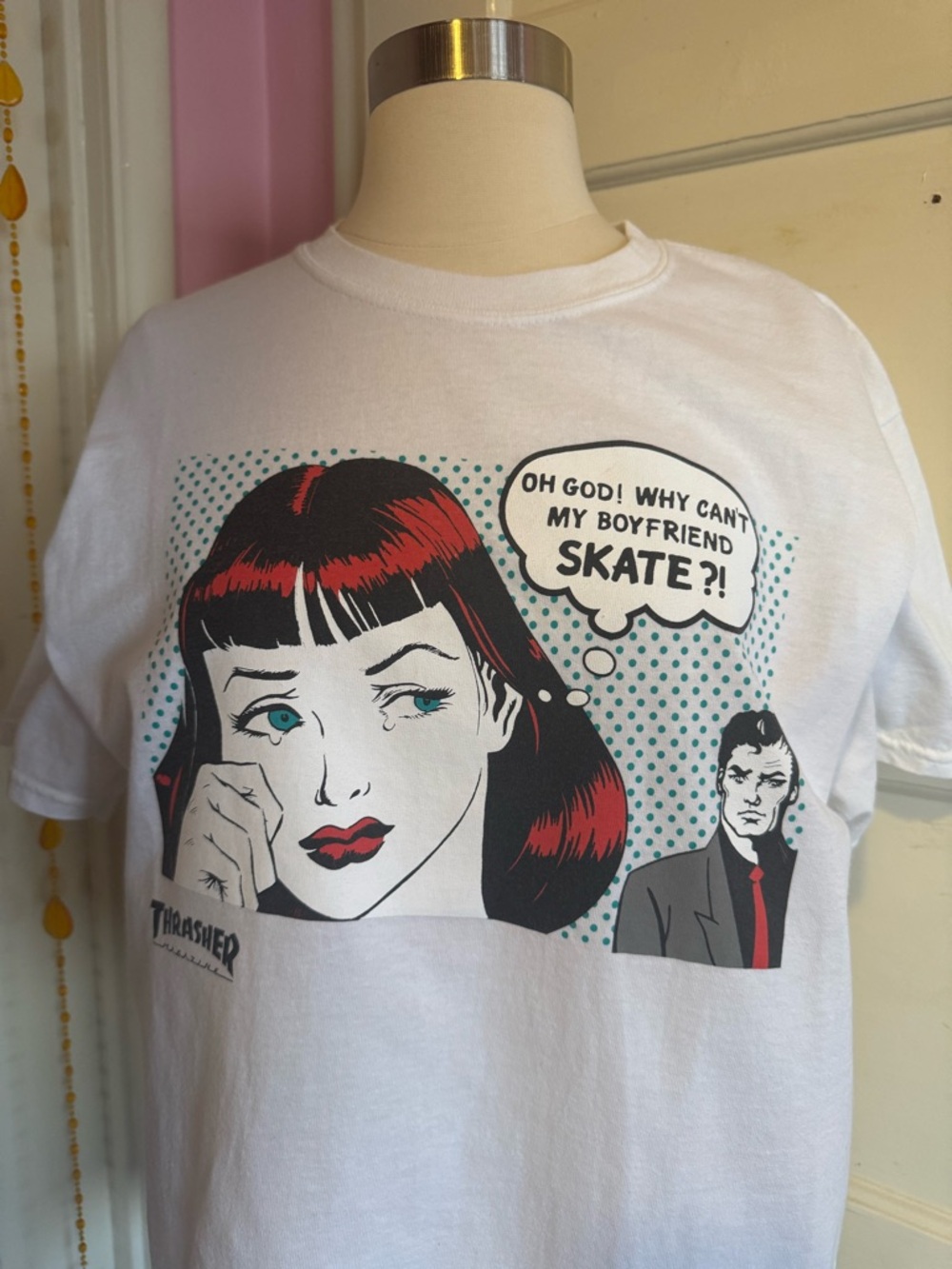 Thrasher Graphic Skater T-Shirt White Size M - Picture 3 of 9